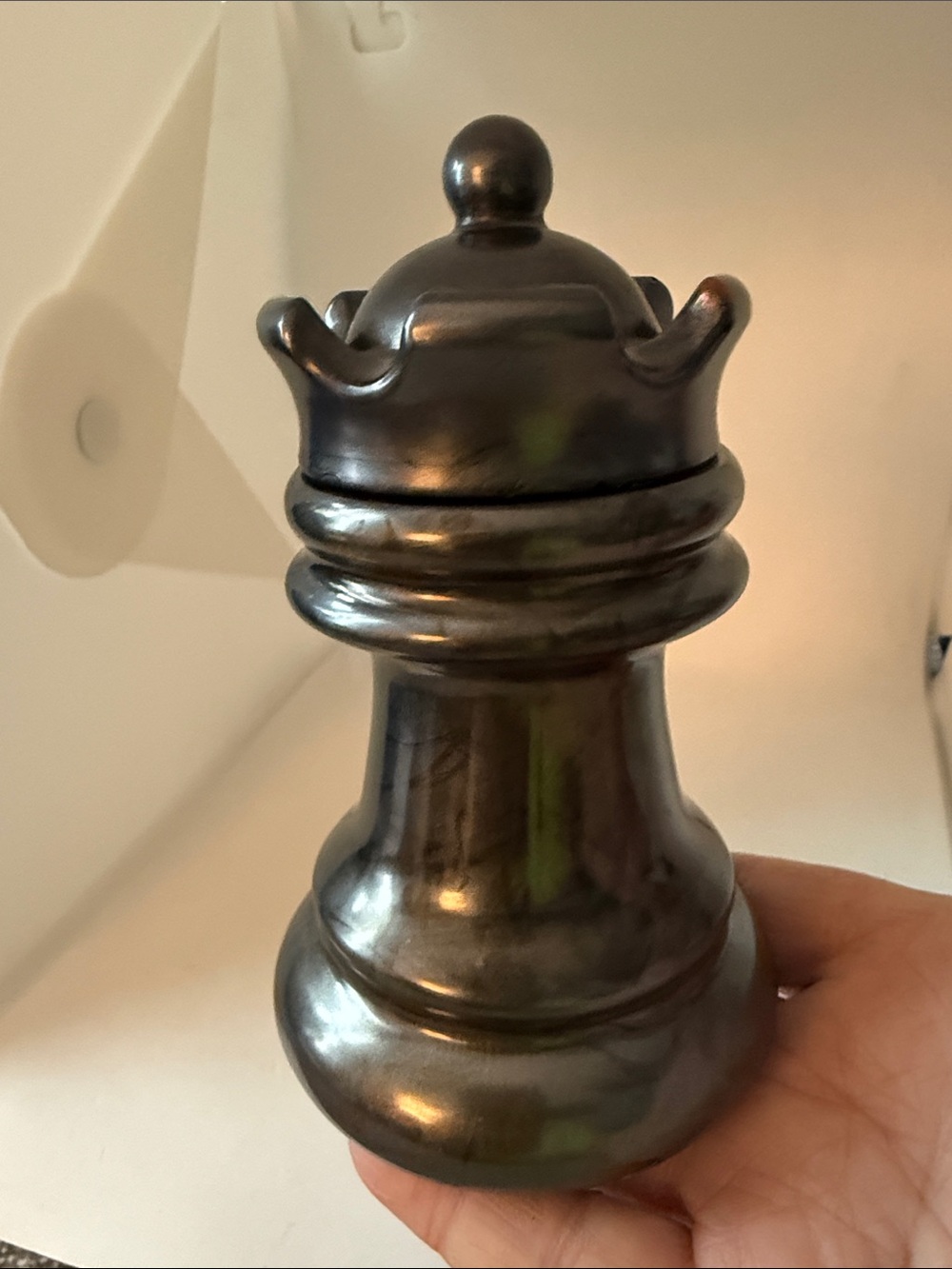 Decorative Black Resin Chess Rook -(Jar) - Picture 10 of 17